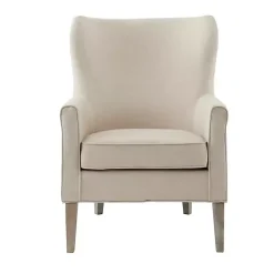 Kirklands Home Accent Chairs|Curved Wingback Accent Chair Ivory