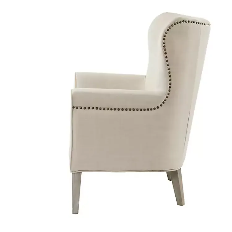 Kirklands Home Accent Chairs|Curved Wingback Accent Chair Ivory