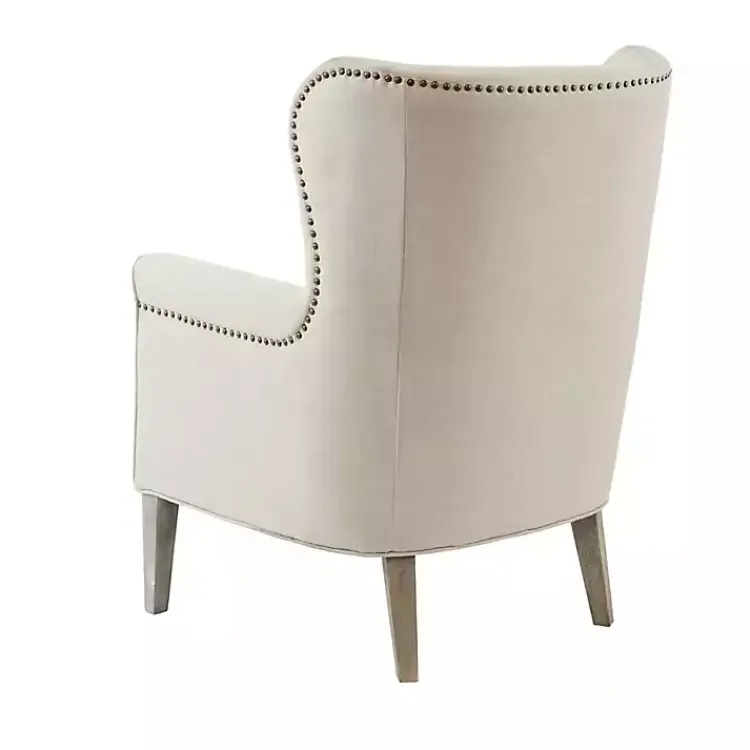 Kirklands Home Accent Chairs|Curved Wingback Accent Chair Ivory