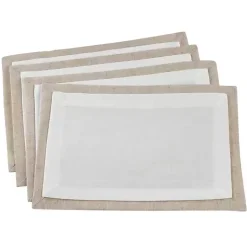 Kirklands Home Table Linens|Double Layered Placemats, Set of 4 Ivory