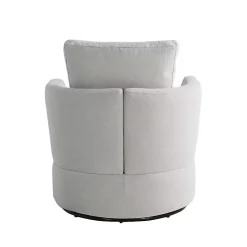 Kirklands Home Accent Chairs|Ivory Elmhurst Swivel Accent Chair White