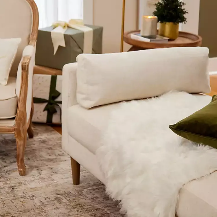 Kirklands Home Accent Rugs|Faux Fur Scatter Rug Ivory