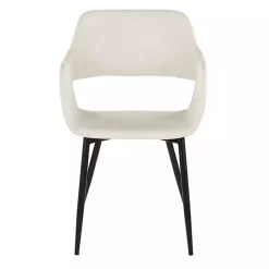 Kirklands Home Dining Chairs|Faux Leather Marge Dining Chairs, Set of 2 Ivory