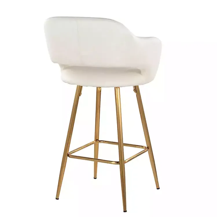 Kirklands Home Bar Stools & Counter Height Stools|Faux Leather Marge Counter Stools, Set of 2 Ivory