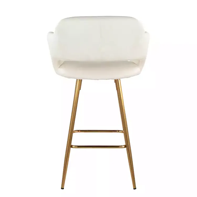 Kirklands Home Bar Stools & Counter Height Stools|Faux Leather Marge Counter Stools, Set of 2 Ivory
