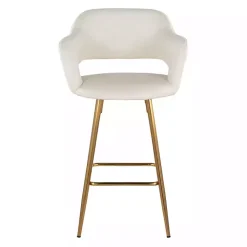 Kirklands Home Bar Stools & Counter Height Stools|Faux Leather Marge Counter Stools, Set of 2 Ivory