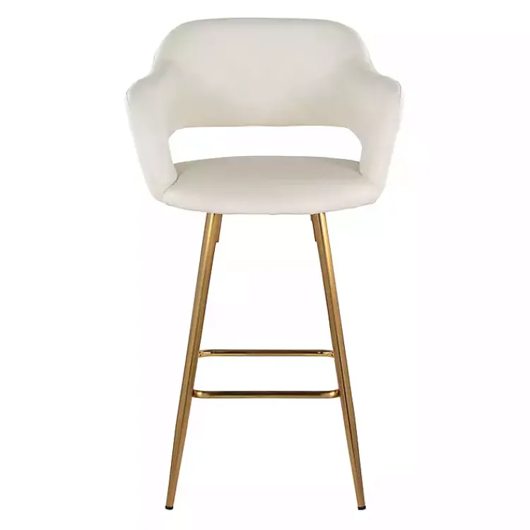 Kirklands Home Bar Stools & Counter Height Stools|Faux Leather Marge Counter Stools, Set of 2 Ivory