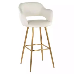 Kirklands Home Bar Stools & Counter Height Stools|Faux Leather Marge Bar Stools, Set of 2 Ivory