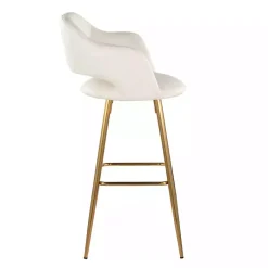 Kirklands Home Bar Stools & Counter Height Stools|Faux Leather Marge Bar Stools, Set of 2 Ivory