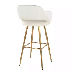 Kirklands Home Bar Stools & Counter Height Stools|Faux Leather Marge Bar Stools, Set of 2 Ivory