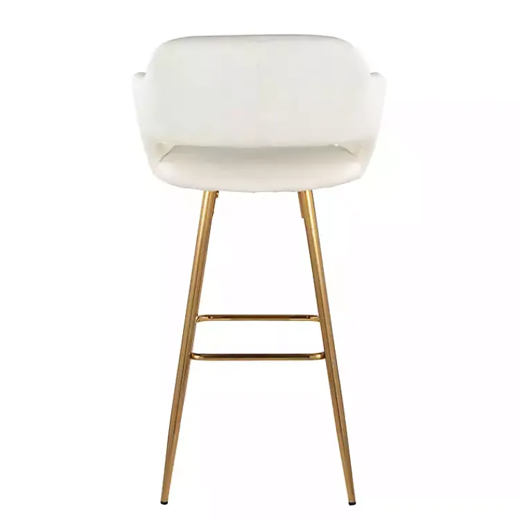 Kirklands Home Bar Stools & Counter Height Stools|Faux Leather Marge Bar Stools, Set of 2 Ivory