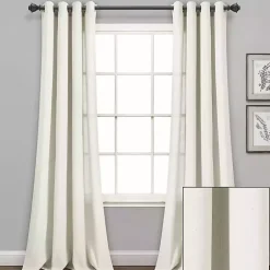 Kirklands Home Curtains & Drapes|Faux Linen Curtain Panel Set, 84 in. Ivory