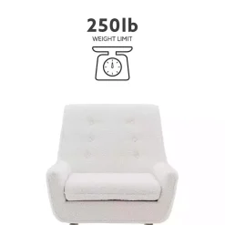 Kirklands Home Accent Chairs|Ivory Faux Sherpa Tufted Accent Chair White