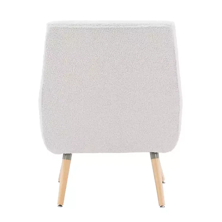 Kirklands Home Accent Chairs|Ivory Faux Sherpa Tufted Accent Chair White