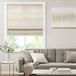 Kirklands Home Curtains & Drapes|Faux Silk Room Darkening Roman Shade, 31 in. Ivory