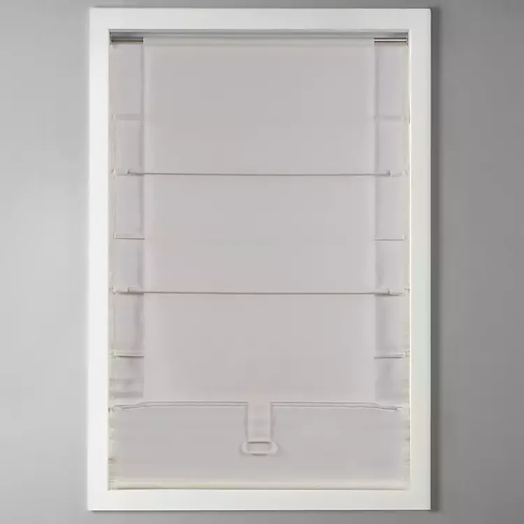 Kirklands Home Curtains & Drapes|Faux Silk Room Darkening Roman Shade, 35 in. Ivory