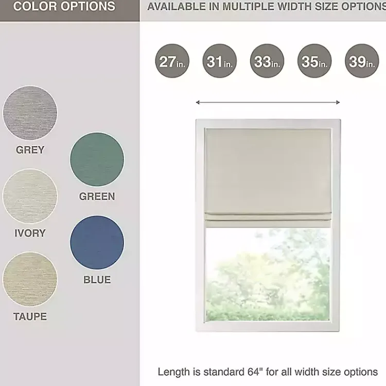 Kirklands Home Curtains & Drapes|Faux Silk Room Darkening Roman Shade, 35 in. Ivory