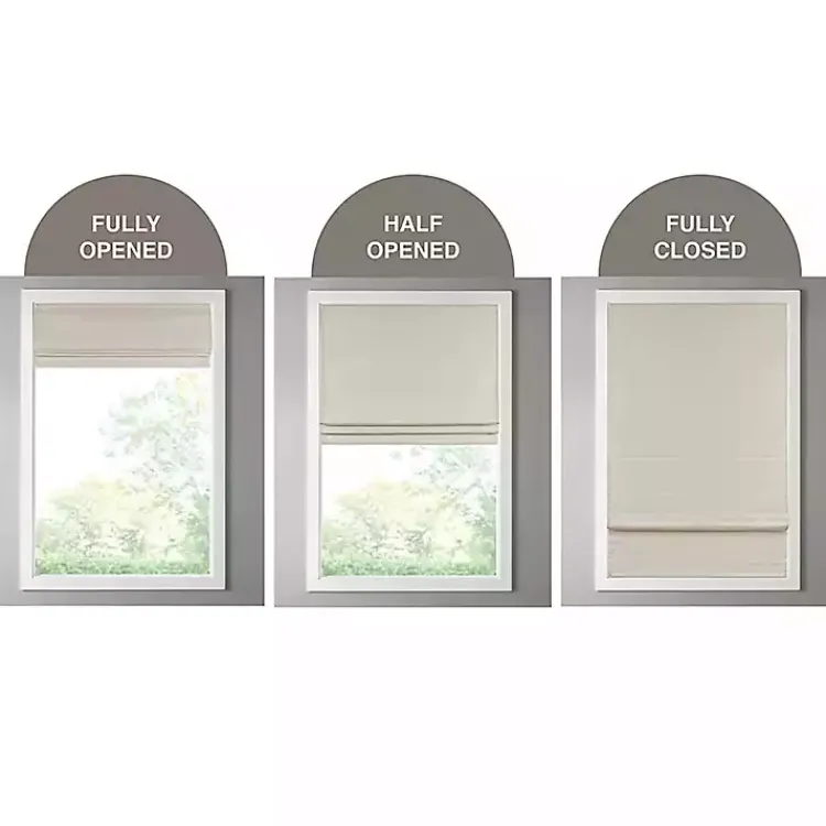 Kirklands Home Curtains & Drapes|Faux Silk Room Darkening Roman Shade, 35 in. Ivory