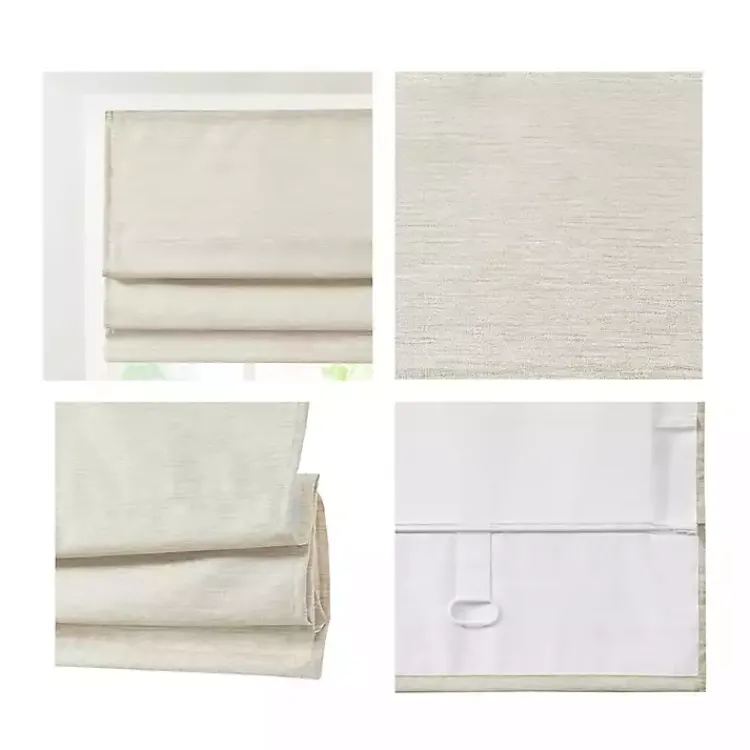 Kirklands Home Curtains & Drapes|Faux Silk Room Darkening Roman Shade, 35 in. Ivory