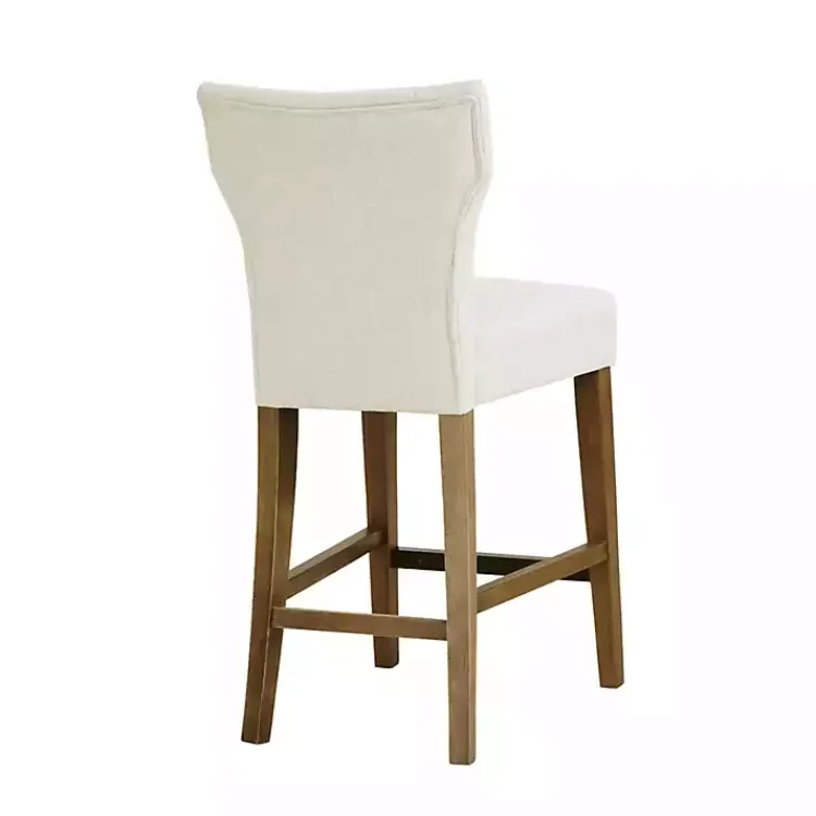 Kirklands Home Bar Stools & Counter Height Stools|Ivory Harrison Tufted Counter Stool White
