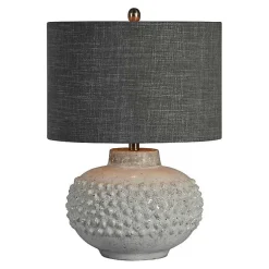 Kirklands Home Table Lamps|Ivory Hobnail Table Lamp Gray