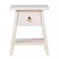Kirklands Home Accent & End Tables|Japandi Pull-Ring Accent Table Ivory