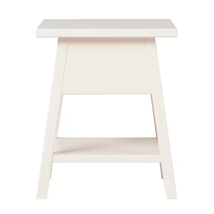 Kirklands Home Accent & End Tables|Japandi Pull-Ring Accent Table Ivory