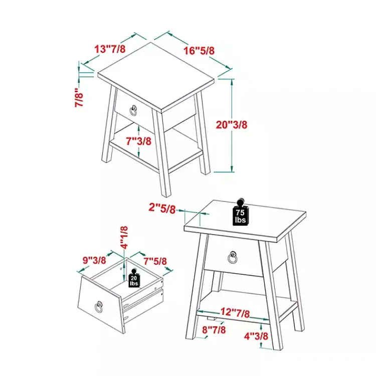 Kirklands Home Accent & End Tables|Japandi Pull-Ring Accent Table Ivory