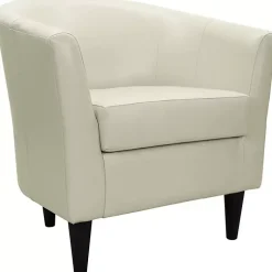 Kirklands Home Accent Chairs|Leatherette Windsor Accent Chair Ivory