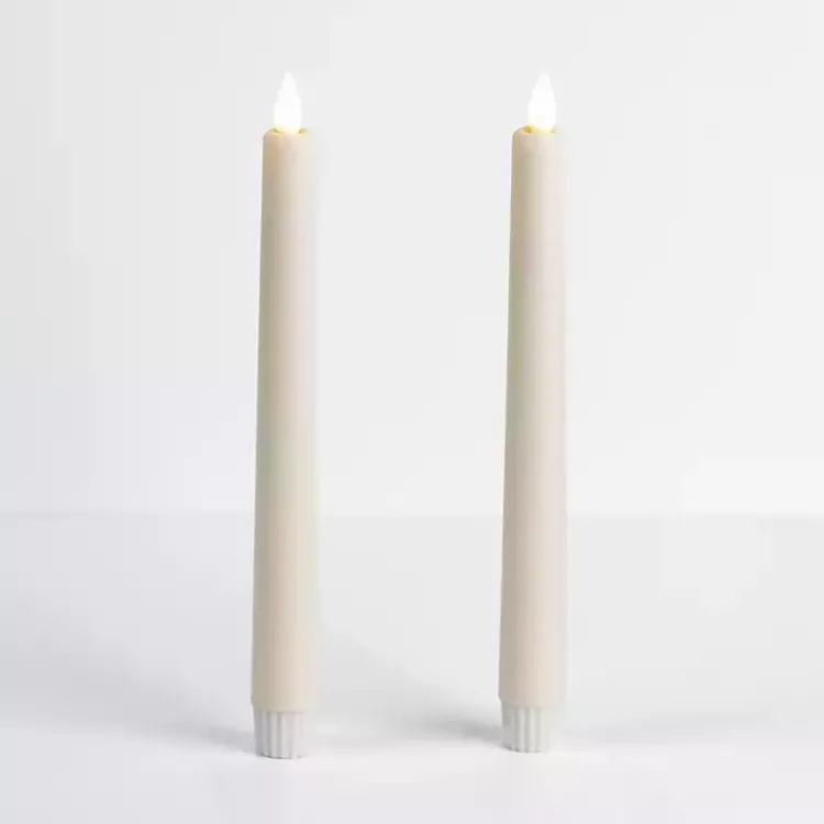 New Ivory LED Soft Flame Taper Candles, Set of 2 Candles
