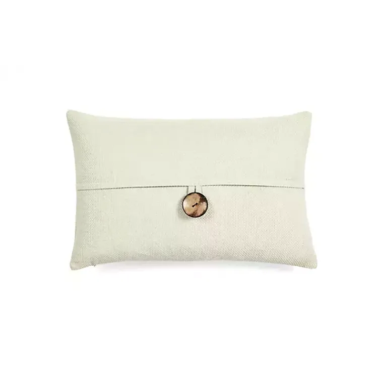 Sale Linen and Button Lumbar Pillow Cover Pillows
