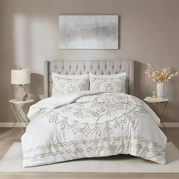 Kirklands Home Comforters|Medallion Full/Queen 3-pc. Comforter Set Ivory