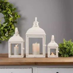 New Metal Slope Top Lanterns, Set of 3 Lanterns