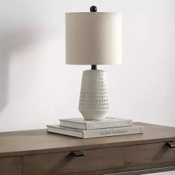Kirklands Home Table Lamps|Modern Etched Table Lamp Ivory