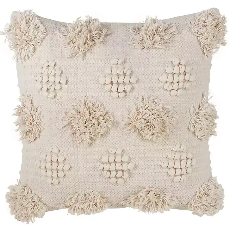 New Moroccan Tufted Pom Pom Throw Pillow Pillows