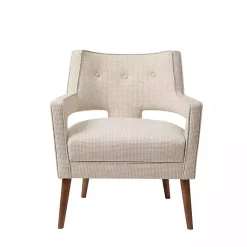 Kirklands Home Accent Chairs|Open Back Mid-Century Modern Armchair Ivory