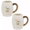 New Ivory Pumpkin Happy Fall 2-pc. Ceramic Mug Set Fall