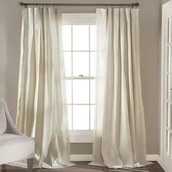 Kirklands Home Curtains & Drapes|Rosalie Curtain Panel Set, 95 in. Ivory