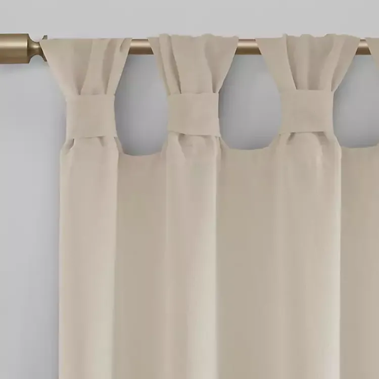Kirklands Home Curtains & Drapes|Rosette Tab Top Curtain Panel, 84 in. Ivory