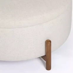 Kirklands Home Coffee Tables|Round Storage Coffee Table Ottoman Ivory