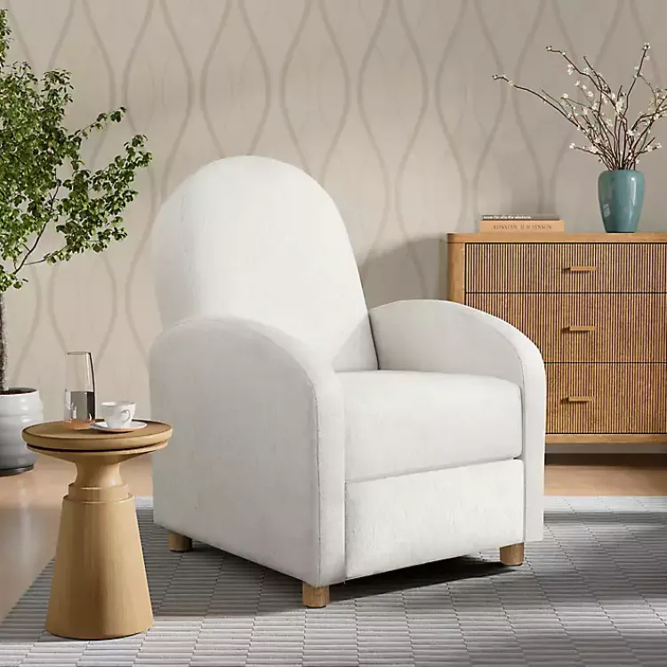 Kirklands Home Accent Chairs|Rounded Push Back Recliner Ivory