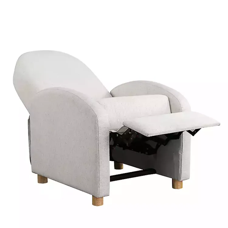 Kirklands Home Accent Chairs|Rounded Push Back Recliner Ivory