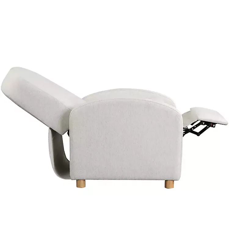 Kirklands Home Accent Chairs|Rounded Push Back Recliner Ivory