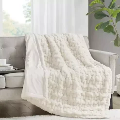Sale Ruched Fur Throw Blankets & Throws