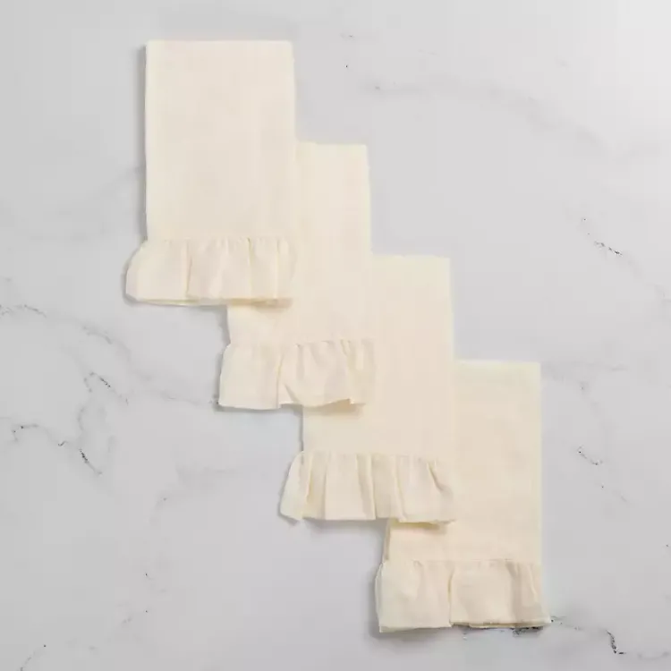 Kirklands Home Table Linens|Ruffle Napkins, Set of 4 Ivory