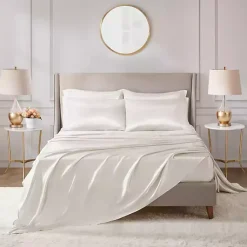Kirklands Home Bed Sheets|Satin 6-pc. King Sheet Set Ivory