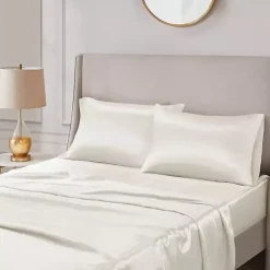 Kirklands Home Bed Sheets|Satin Standard 2-pc. Pillow Case Set Ivory