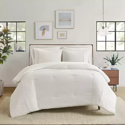 Kirklands Home Comforters|Seersucker 3-pc. Full/Queen Comforter Set Ivory