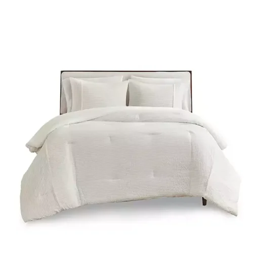 Kirklands Home Comforters|Seersucker 3-pc. Full/Queen Comforter Set Ivory