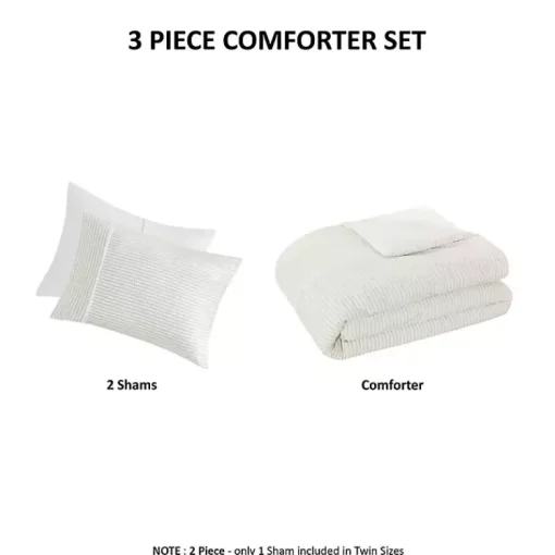 Kirklands Home Comforters|Seersucker 3-pc. Full/Queen Comforter Set Ivory